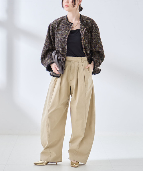 journal standard L'essage(ジャーナルスタンダードレサージュ)の「GIOLICA TWEED ドルマンジャケット(その他アウター・レディース・ベージュ/ブラウン・FREE)」の14枚目の写真