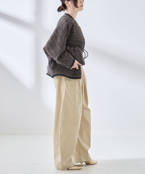 journal standard L'essage(ジャーナルスタンダードレサージュ)の「GIOLICA TWEED ドルマンジャケット(その他アウター・レディース・ベージュ/ブラウン・FREE)」の15枚目の写真