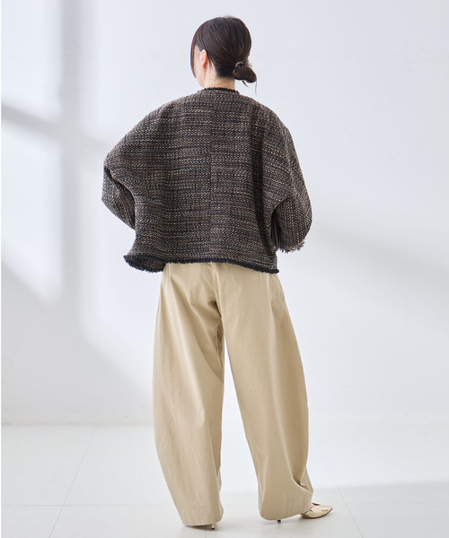 journal standard L'essage(ジャーナルスタンダードレサージュ)の「GIOLICA TWEED ドルマンジャケット(その他アウター・レディース・ベージュ/ブラウン・FREE)」の16枚目の写真