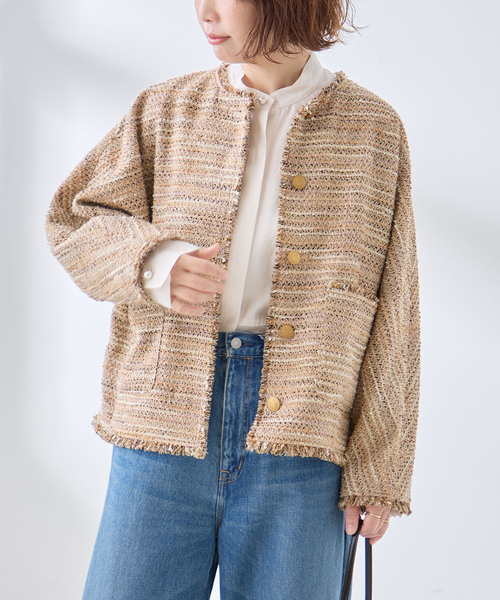 journal standard L'essage(ジャーナルスタンダードレサージュ)の「GIOLICA TWEED ドルマンジャケット(その他アウター・レディース・ベージュ/ブラウン・FREE)」の17枚目の写真