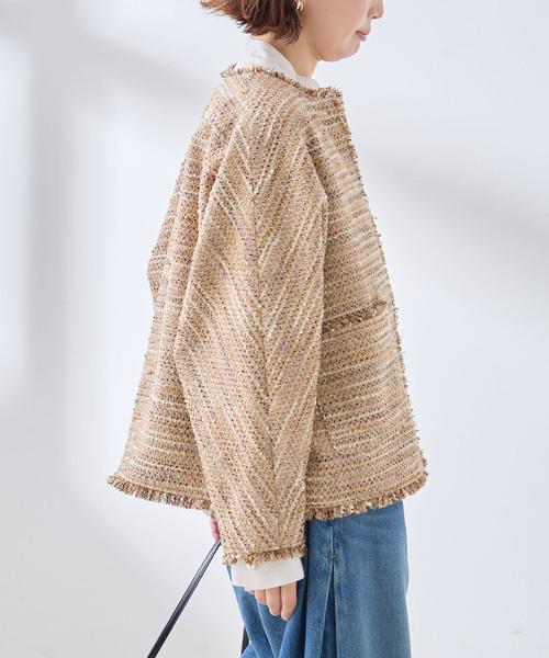 journal standard L'essage(ジャーナルスタンダードレサージュ)の「GIOLICA TWEED ドルマンジャケット(その他アウター・レディース・ベージュ/ブラウン・FREE)」の18枚目の写真