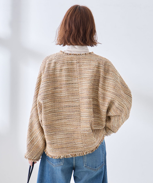 journal standard L'essage(ジャーナルスタンダードレサージュ)の「GIOLICA TWEED ドルマンジャケット(その他アウター・レディース・ベージュ/ブラウン・FREE)」の19枚目の写真