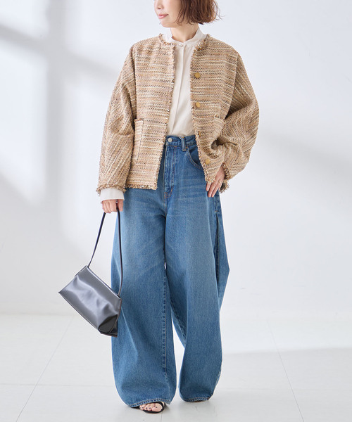 journal standard L'essage(ジャーナルスタンダードレサージュ)の「GIOLICA TWEED ドルマンジャケット(その他アウター・レディース・ベージュ/ブラウン・FREE)」の20枚目の写真