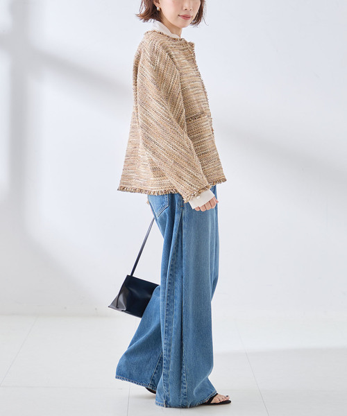 journal standard L'essage(ジャーナルスタンダードレサージュ)の「GIOLICA TWEED ドルマンジャケット(その他アウター・レディース・ベージュ/ブラウン・FREE)」の21枚目の写真
