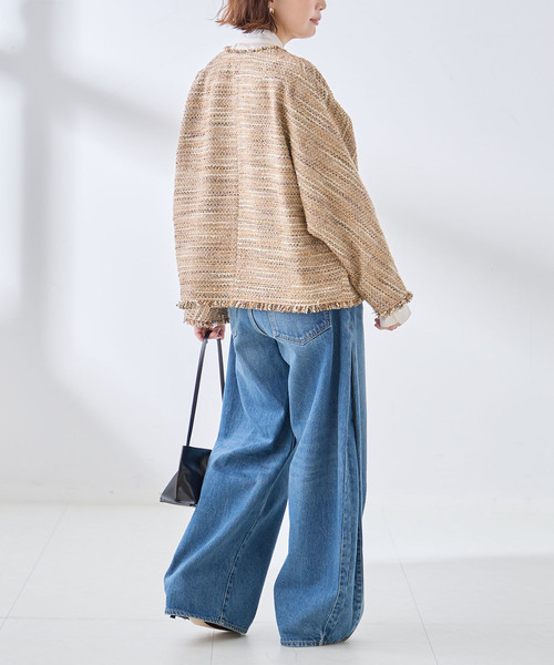 journal standard L'essage(ジャーナルスタンダードレサージュ)の「GIOLICA TWEED ドルマンジャケット(その他アウター・レディース・ベージュ/ブラウン・FREE)」の22枚目の写真