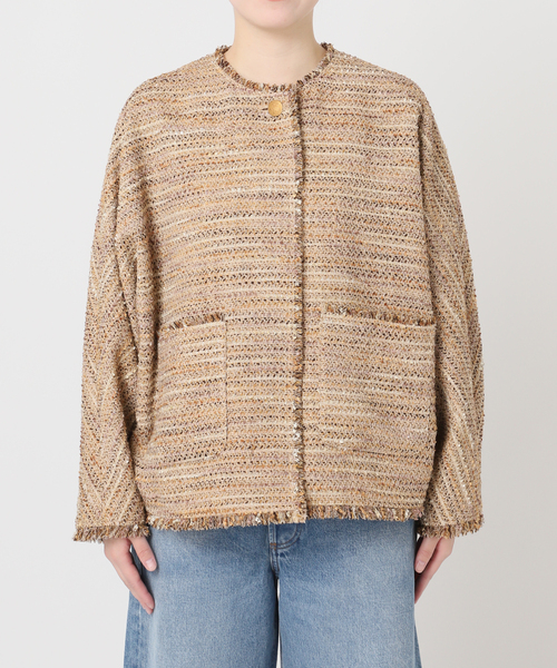 journal standard L'essage(ジャーナルスタンダードレサージュ)の「GIOLICA TWEED ドルマンジャケット(その他アウター・レディース・ベージュ/ブラウン・FREE)」の8枚目の写真