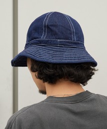 ALL RUNS（オールランズ）の「USタイプ DENIM ファティ―グ ハット デニムハット ミリタリーハット バケットハット ウォッシュ加工 シンプル 無地 つば付き ミリタリー ストリート カジュアル メンズ レディース 2026年 夏 夏服（ハット）」