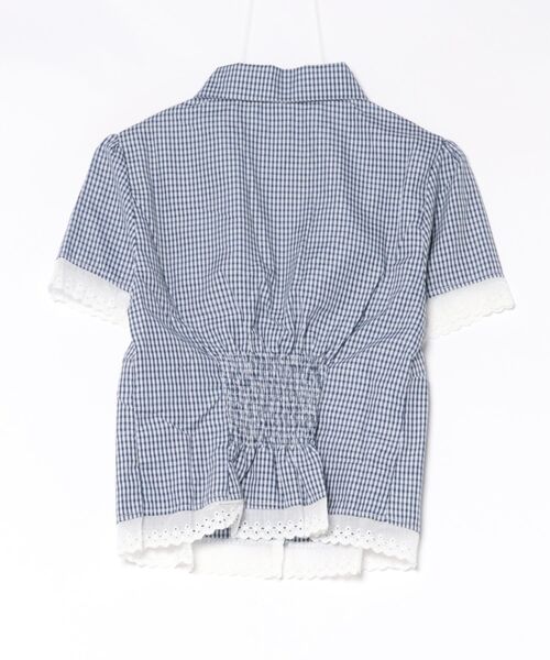 GEMEDA(ジェメダ)の「レーストリムギンガムチェックシャツブラウス(シャツ/ブラウス・レディース・ブルー・M)」の7枚目の写真