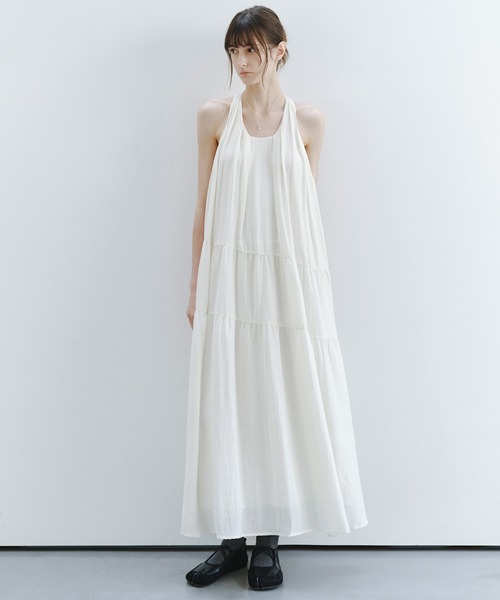 tageechita(タジチタ)の「【tageechita】ホルターネックティアードワンピース(ワンピース・レディース・ブラウン/オフホワイト・M/S/L)」の22枚目の写真