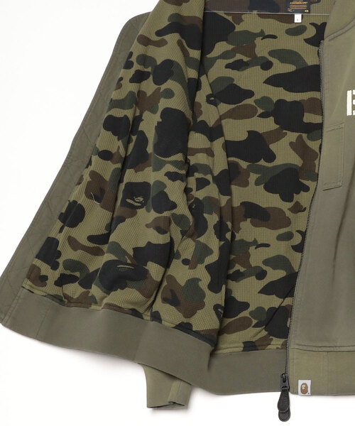 A BATHING APE(アベイシングエイプ)の「BAPE SWEAT BOMBER JACKET(ミリタリージャケット・メンズ・ネイビー/オリーブ・MEDIUM/X-LARGE/LARGE/XX-LARGE/SMALL)」の7枚目の写真