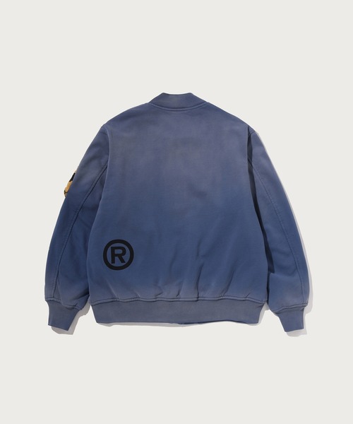 A BATHING APE(アベイシングエイプ)の「BAPE SWEAT BOMBER JACKET(ミリタリージャケット・メンズ・ネイビー/オリーブ・MEDIUM/X-LARGE/LARGE/XX-LARGE/SMALL)」の9枚目の写真