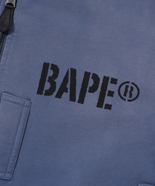 A BATHING APE(アベイシングエイプ)の「BAPE SWEAT BOMBER JACKET(ミリタリージャケット・メンズ・ネイビー/オリーブ・MEDIUM/X-LARGE/LARGE/XX-LARGE/SMALL)」の3枚目の写真