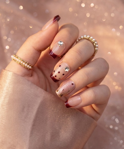 not a nail】水光マグネットデザインネイルチップ ショートスクエア