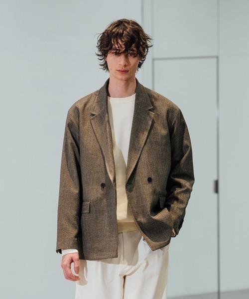 CITY TOKYO(シティトウキョウ)の「【CITY TOKYO/シティートーキョー】TWEED ダブルブレザー(テーラードジャケット・メンズ・ブラウン/ネイビー・2/1)」の2枚目の写真