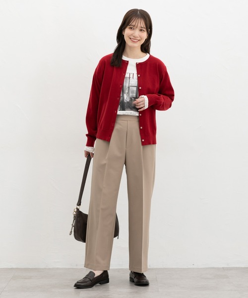Honeys(ハニーズ)の「【美ージー・ストレッチ・マシンウォッシャブル・イージーケア】美ージーストレート(股下63cm)(スラックス・レディース・ネイビー/杢グレー/ダークベージュ/ダークブラウン/ブラック/アイボリー・3L/M/LL/L/S/SS)」の15枚目の写真