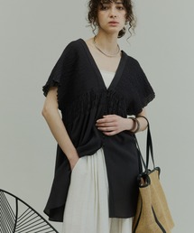 Crinkle Gauze Shoulder-Shirred Tunic / ショルダーシャーリングチュニック