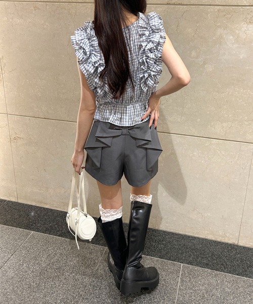 WEGO(ウィゴー)の「バックリボンショートパンツ(その他パンツ・レディース・グレー/ブラック・FREE)」の14枚目の写真