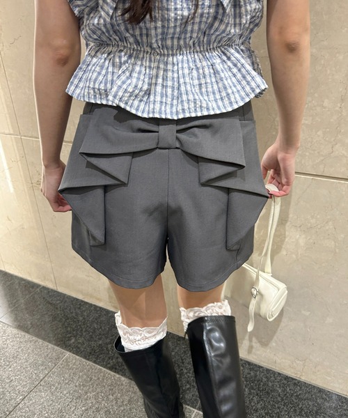 WEGO(ウィゴー)の「バックリボンショートパンツ(その他パンツ・レディース・グレー/ブラック・FREE)」の10枚目の写真
