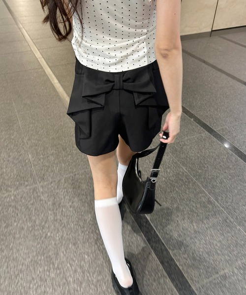 WEGO(ウィゴー)の「バックリボンショートパンツ(その他パンツ・レディース・グレー/ブラック・FREE)」の7枚目の写真