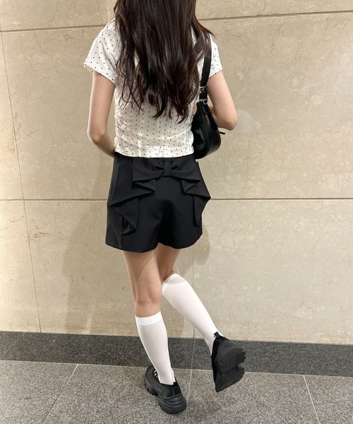 WEGO(ウィゴー)の「バックリボンショートパンツ(その他パンツ・レディース・グレー/ブラック・FREE)」の8枚目の写真