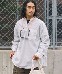 【MULTI FUNCTIONALシリーズ】オーバーサイズ バンドカラー 長袖プルオーバーシャツ / 抗菌防臭・イージーケア【THE CRAFT CREW PRODUCTS】