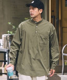【MULTI FUNCTIONALシリーズ】オーバーサイズ バンドカラー 長袖プルオーバーシャツ / 抗菌防臭・イージーケア【THE CRAFT CREW PRODUCTS】