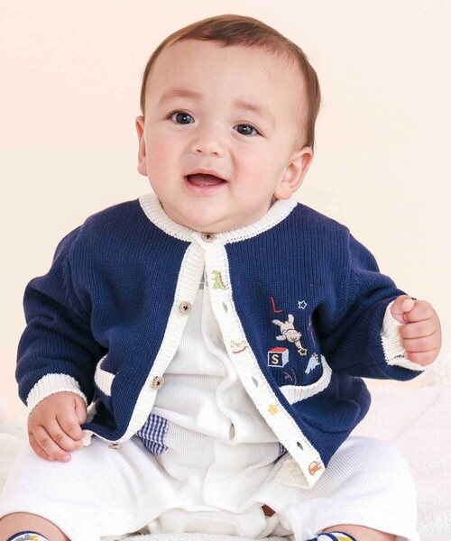 極美品✨ベビーディオール ビー 蜂 ジャケット ジップアップ 18M ネイビー BEBE ONLINE STORE｜ベベ オンラインストアのママ＆ベビー（ブルー