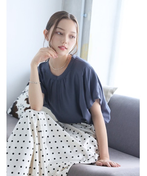 fifth(フィフス)の「【shieセレクト】【接触冷感】衿元ギャザーブラウス(シャツ/ブラウス・レディース・ブラック/ブルー/ホワイト・M)」の18枚目の写真