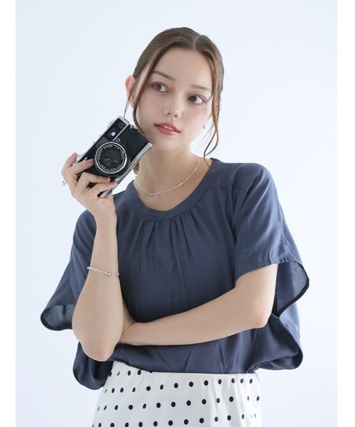 fifth(フィフス)の「【shieセレクト】【接触冷感】衿元ギャザーブラウス(シャツ/ブラウス・レディース・ブラック/ブルー/ホワイト・M)」の20枚目の写真