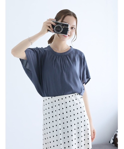 fifth(フィフス)の「【shieセレクト】【接触冷感】衿元ギャザーブラウス(シャツ/ブラウス・レディース・ブラック/ブルー/ホワイト・M)」の21枚目の写真