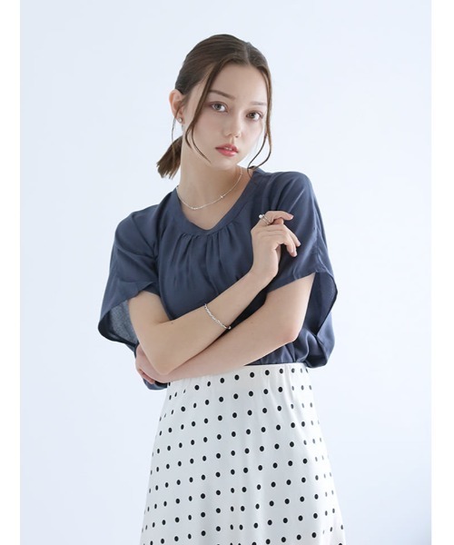 fifth(フィフス)の「【shieセレクト】【接触冷感】衿元ギャザーブラウス(シャツ/ブラウス・レディース・ブラック/ブルー/ホワイト・M)」の22枚目の写真