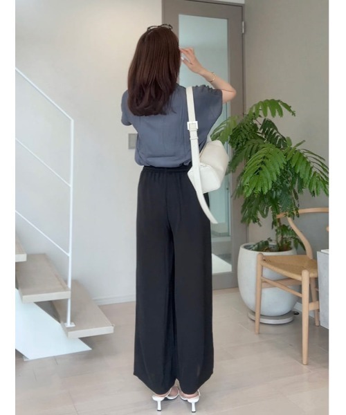 fifth(フィフス)の「【shieセレクト】【接触冷感】衿元ギャザーブラウス(シャツ/ブラウス・レディース・ブラック/ブルー/ホワイト・M)」の14枚目の写真