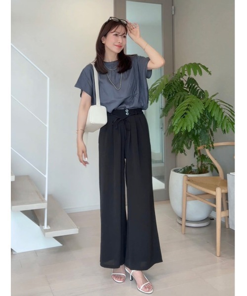 fifth(フィフス)の「【shieセレクト】【接触冷感】衿元ギャザーブラウス(シャツ/ブラウス・レディース・ブラック/ブルー/ホワイト・M)」の15枚目の写真