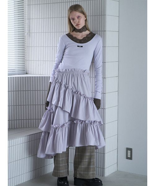 SORIN(ソリン )の「Tiered Docking Dress / ティアードドッキングドレス(ワンピース・レディース・ブラック/カーキ/ライラック・38/36)」の3枚目の写真