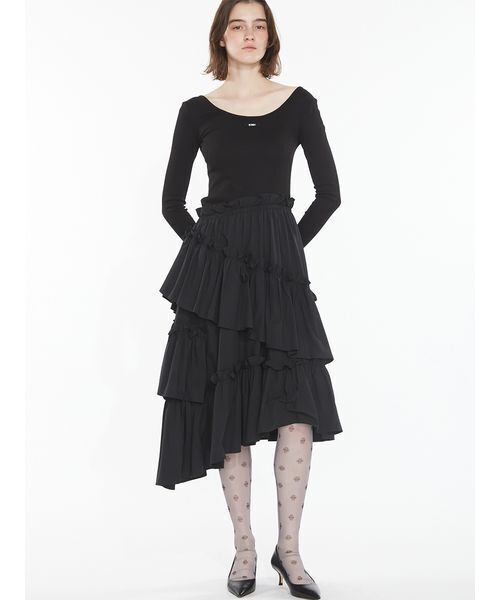 SORIN(ソリン )の「Tiered Docking Dress / ティアードドッキングドレス(ワンピース・レディース・ブラック/カーキ/ライラック・38/36)」の1枚目の写真