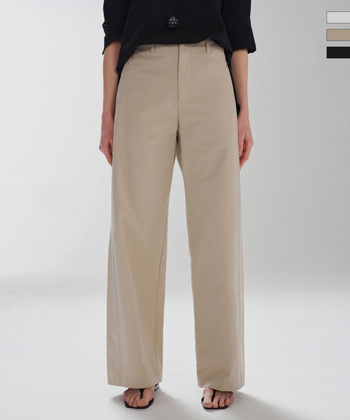 Bie(ビエ)の「コットン ワイドストレートパンツ(その他パンツ・レディース・ベージュ/オフホワイト/ブラック・S/L/M)」の8枚目の写真