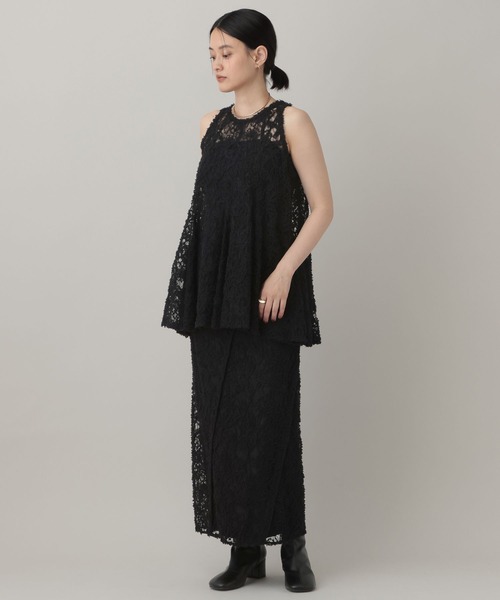 A part by(アパートバイ)の「【セットアップ可能】レースフレアブラウスノースリーブ(シャツ/ブラウス・レディース・ブラック/アイボリー・FREE)」の4枚目の写真