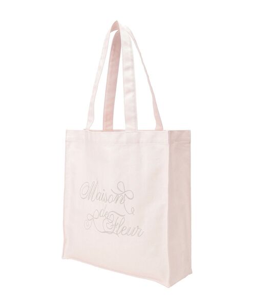 Maison de FLEUR(メゾンドフルール)の「ブランドロゴ刺繍スクエアトートバッグ(トートバッグ・レディース・ピンク/ブラック・FREE)」の16枚目の写真