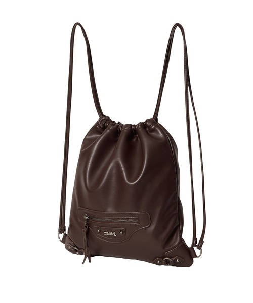 X-girl(エックスガール)の「FAUX LEATHER UTILITY KNAPSACK(バックパック/リュック・レディース・ブラック/ブラウン・ONE SIZE)」の10枚目の写真