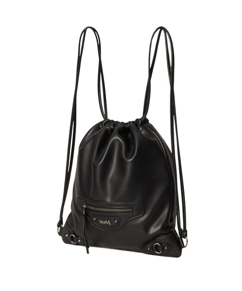 X-girl(エックスガール)の「FAUX LEATHER UTILITY KNAPSACK(バックパック/リュック・レディース・ブラック/ブラウン・ONE SIZE)」の12枚目の写真