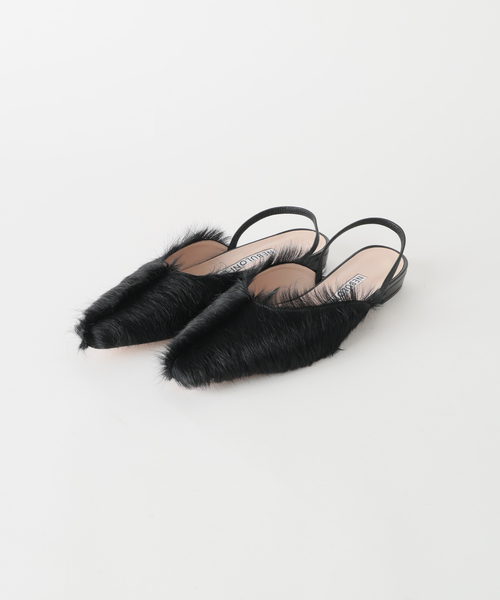 NEBULONI E(ネブローニ)の「NEBULONI.E ネブローニ Horsy L Hair Back strap H;1. 7712H PINK(その他シューズ・レディース・ブラック・36/39/38/37)」の2枚目の写真