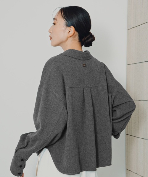 LEPSIM（レプシィム）の「ピリング長袖シャツ　1049482（シャツ/ブラウス・レディース・ブラウン/チャコールグレー/アイボリー・FREE/SHORT）」の12枚目の写真