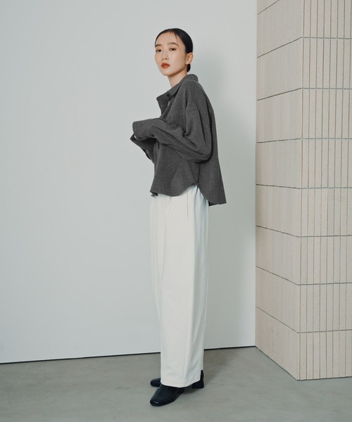 LEPSIM（レプシィム）の「ピリング長袖シャツ　1049482（シャツ/ブラウス・レディース・ブラウン/チャコールグレー/アイボリー・FREE/SHORT）」の14枚目の写真