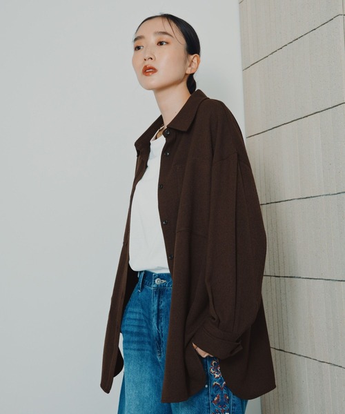 LEPSIM（レプシィム）の「ピリング長袖シャツ　1049482（シャツ/ブラウス・レディース・ブラウン/チャコールグレー/アイボリー・FREE/SHORT）」の17枚目の写真