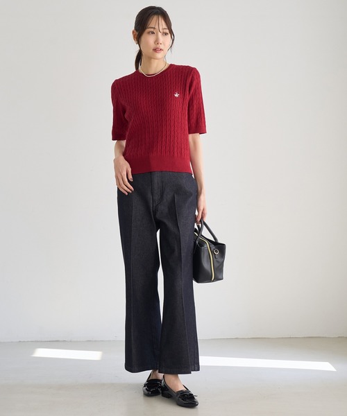 BEVERLY HILLS POLO CLUB（ビバリーヒルズポロクラブ）の「【BEVERLY HILLS POLO CLUB別注】ケーブルニットプルオーバー（ニット/セーター・レディース・ライトグレー/ネイビー/レッド/キナリ・FREE）」の18枚目の写真