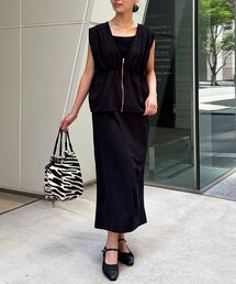Chez toi | 【選べるセットアップ】ギャザーペプラムベスト×スカートorパンツSET(ワンピース)