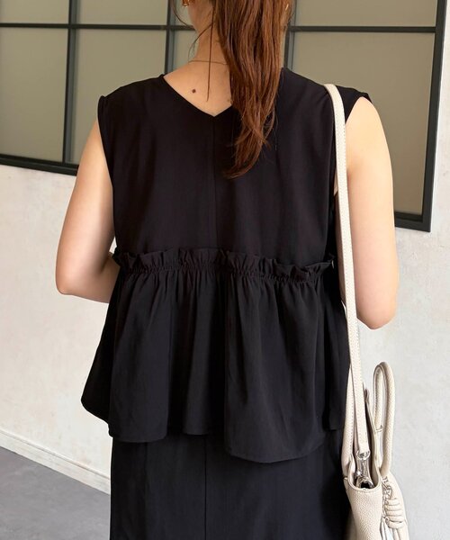 Chez toi(シェトワ)の「【選べるセットアップ】ギャザーペプラムベスト×ボトムスSET(ワンピース・レディース・ブラウン系その他/ブラック系その他/モカ/ブラック・FREE)」の9枚目の写真