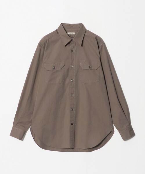 Camoshita(カモシタ)の「<Camoshita>コットン ツイル レギュラーカラー シャツ(シャツ/ブラウス・メンズ・オフホワイト/モカ・L/M)」の2枚目の写真