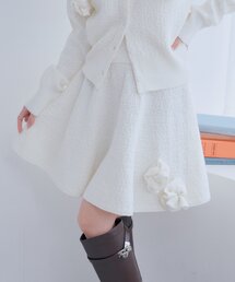 【SALON by Chico】フラワーモチーフニットスカート / セットアップ対応可