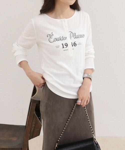 fredy emue(フレディエミュ)の「ヘンリーネックグラフィックロンTシャツ(Tシャツ/カットソー・レディース・オフホワイト/ベビーピンク・38)」の8枚目の写真
